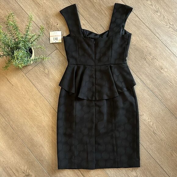 NWT DONNA MORGAN BLACK PEPLUM STYLE DRESS RETAILS $148 SIZE 2 - Picture 8 of 9